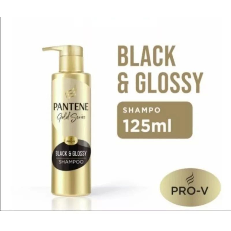 Pantene black&amp; glossy shampo 125ml