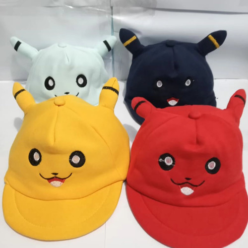 Topi Anak Bayi Karakter Pikachu Bahan Flece