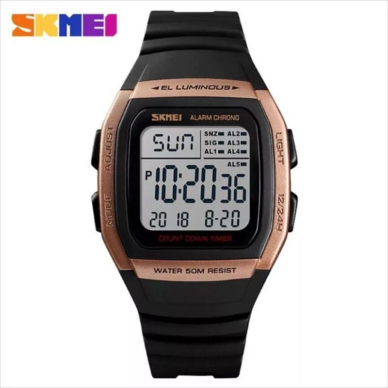 Jam Tangan Pria / SKMEI 1278 Men LED Digital Double Time / Jam Tangan Digital Original / SKMEI