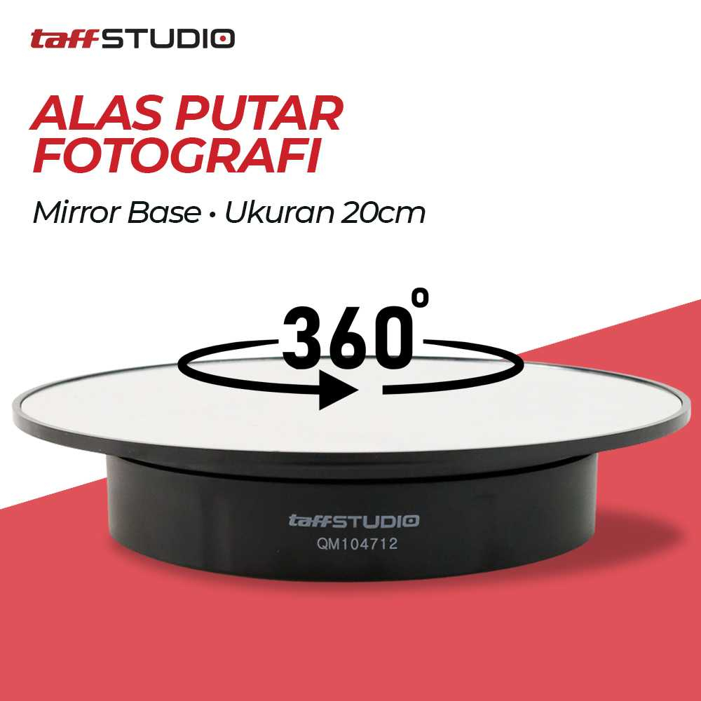 TaffSTUDIO Alas Putar Fotografi Mirror Rotating 360 Turntable 20cm