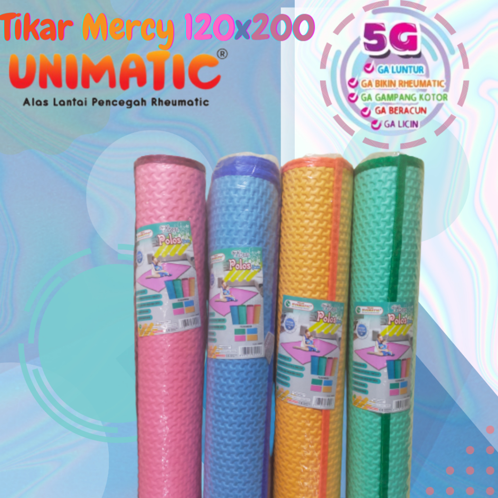 Tikar Lantai Spons Mercy Evamatic Unimatic/ Bentol / Jagung 120x200CM Polos Anti-slip bertekstur/ Ti