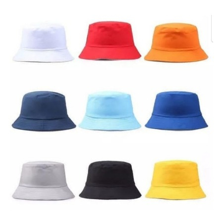 Topi Bucket Hat Dewasa Custom Bordir Nama Bahan Drill