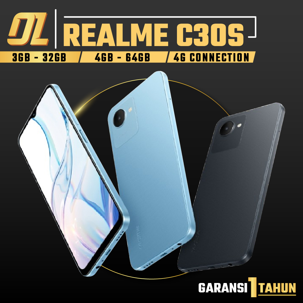 Realme C30 C30s 2/32 3/32 4/64 RAM 2GB 3GB 4GB ROM 32GB 64GB 2 3 4 32 64 GB HP Smartphone Android