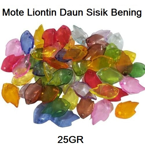 MOTE MANIK BENING LIONTIN DAUN SISIK / MOTE BENING / MANIK AKRILIK LIONTIN DAUN SISIK / MOTE AKRILIK BENING HARGA /25GR