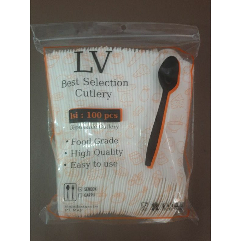 Sendok plastik putih 100 pcs