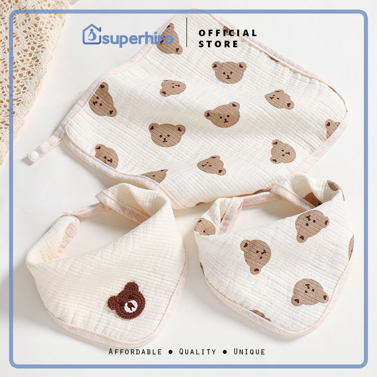 Sapu Tangan Bayi Baby Washlap Premium Teddy Bear Earth Color