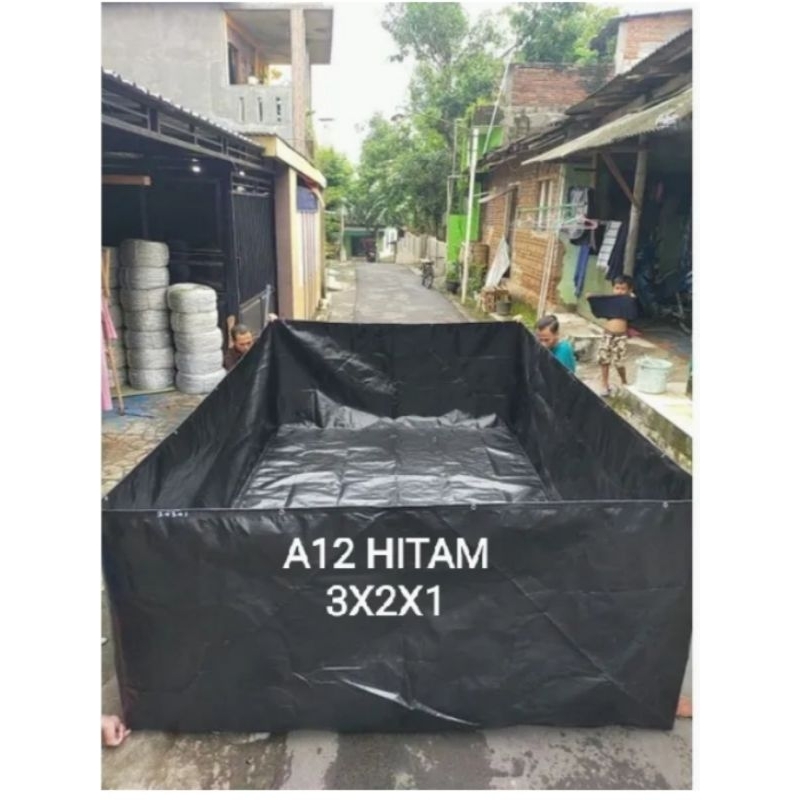 Terpal Kolam Terpal Ikan Kotak A12 Korea Hitam 300x200x100/200x300x100/3x2x1/2x3x1 Kolam Terpal Baha