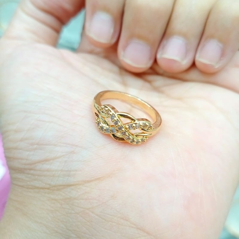 Cincin Wanita Xuping Tembaga Model Pita