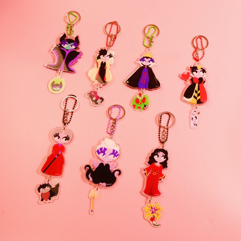 Disney Villains Acrylic Keychain by Alixos