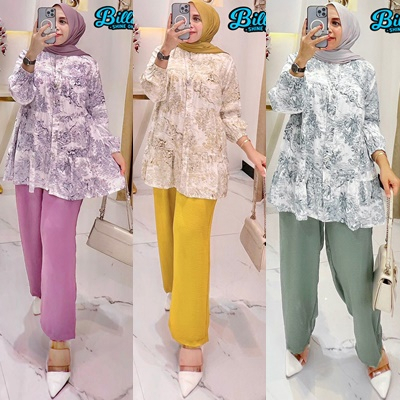 SETELAN RAYON MIX CRINKLE / 13.6 / BETIYA JASMIN / LD 120 / BUSUI / ONESET WANITA ALLSIZE / FIT TO XXL / BILLAL