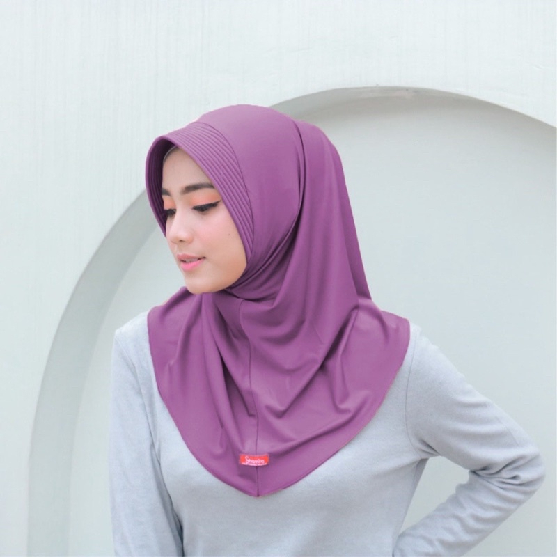 Hijab Bergo sport nutup dada // Hijab sport volly jumbo jersey premium-rosemery