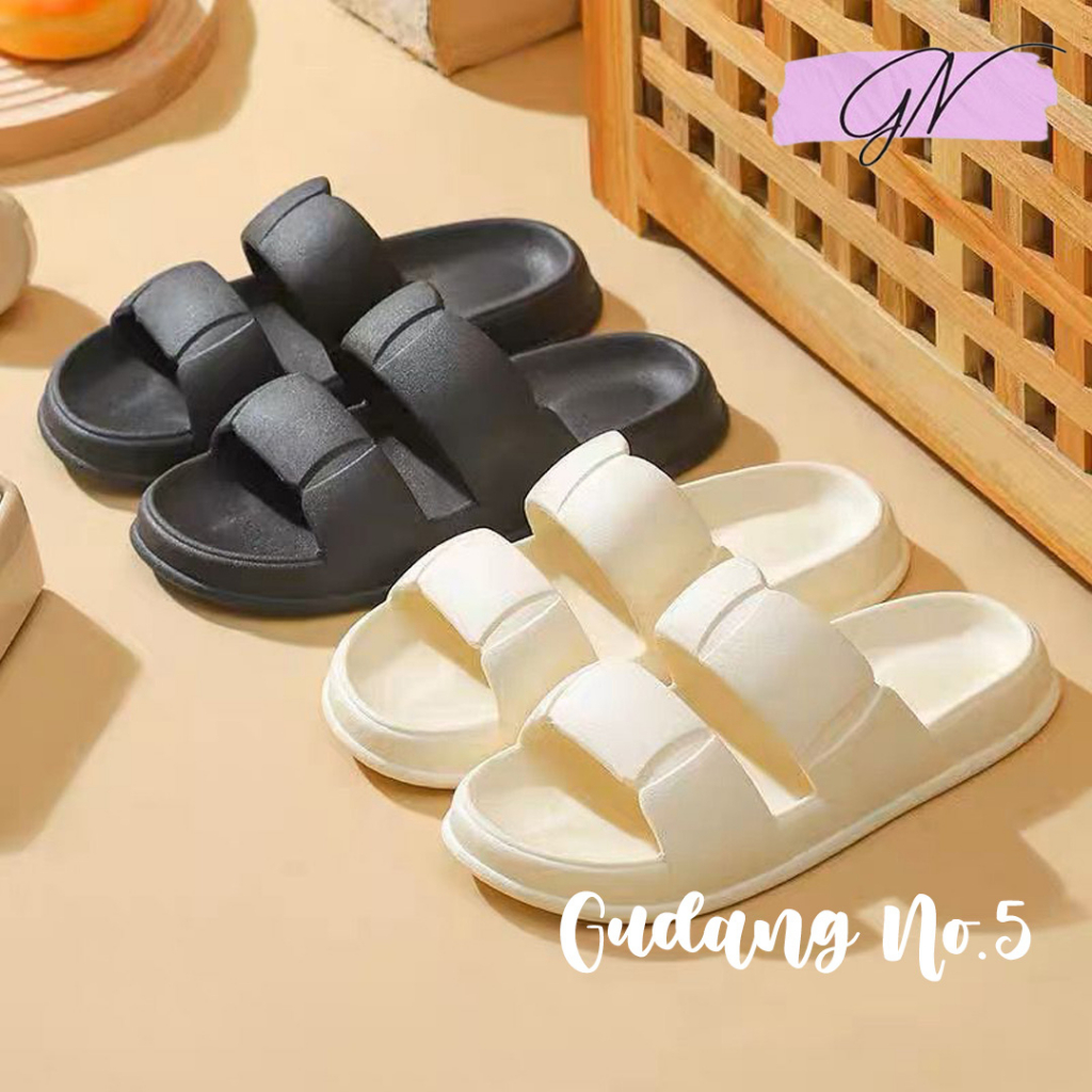 GN-6609 Sandal Jelly Sandal Slop Korean Import Soft Slipper Anti Slip Elastic Empuk PVC