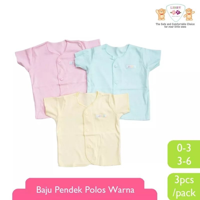 Libby Polos Warna Pendek/ Panjang Kancing Depan Baju Harian Anak baju Atasan Anak