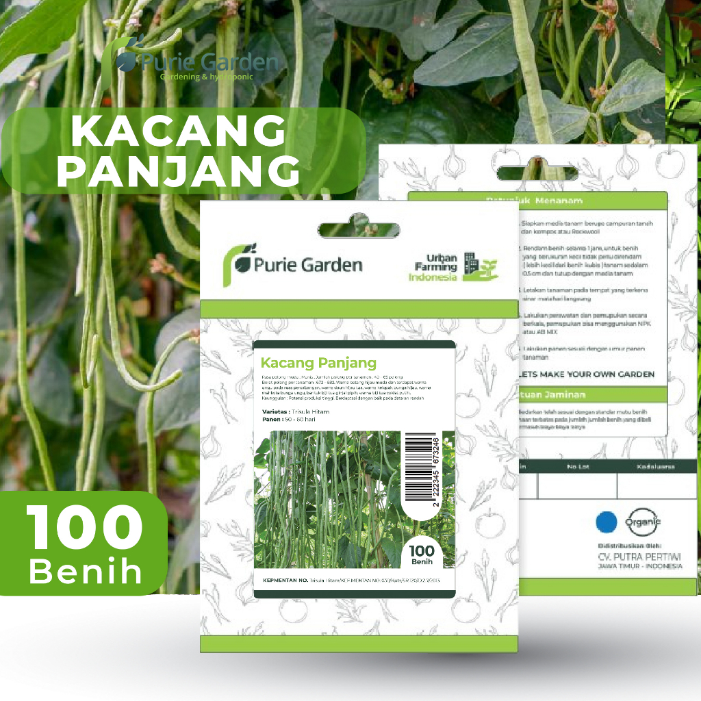 Bibit Benih Kacang Panjang  Purie Garden 100 Benih PG BGR
