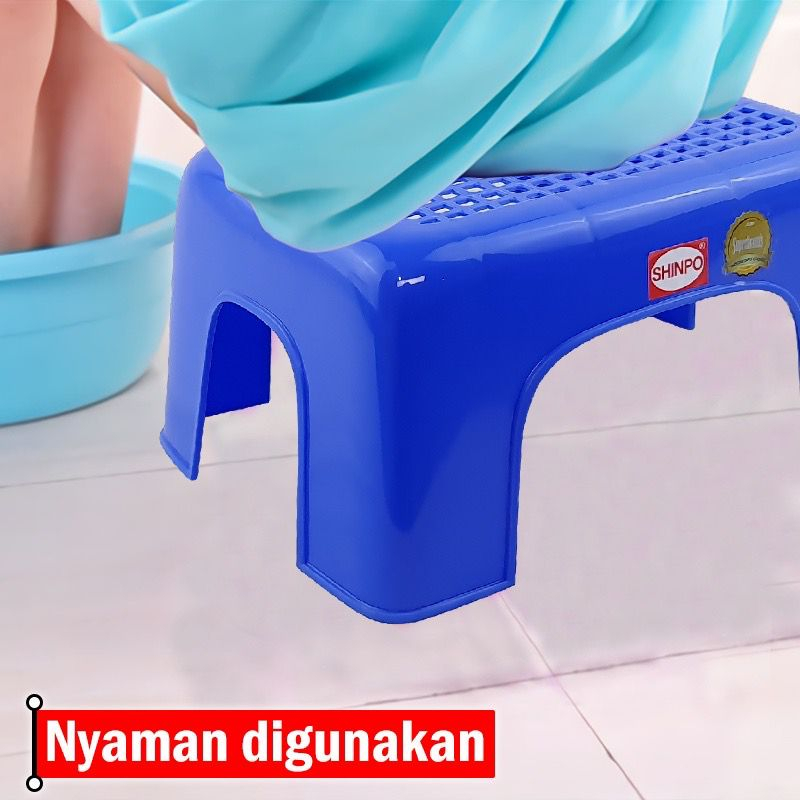 SHINPO Bangku Plastik Sedang 27 x 20 CM Bangku Segi Mundo Squat Bench Bangku Jongkok SPO-SIP-178