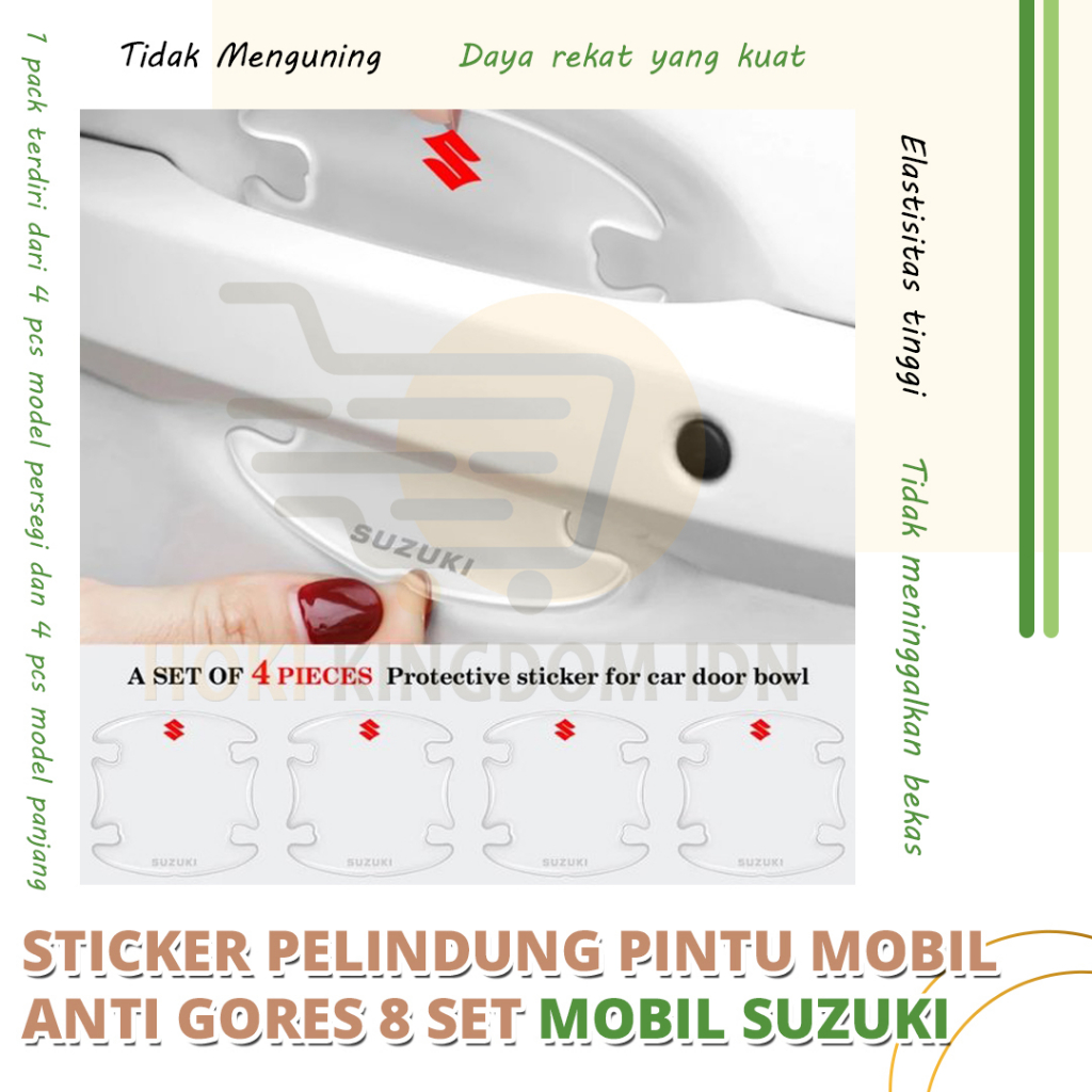 Stiker Pelindung Gagang Pintu Mobil Anti Gores 8set