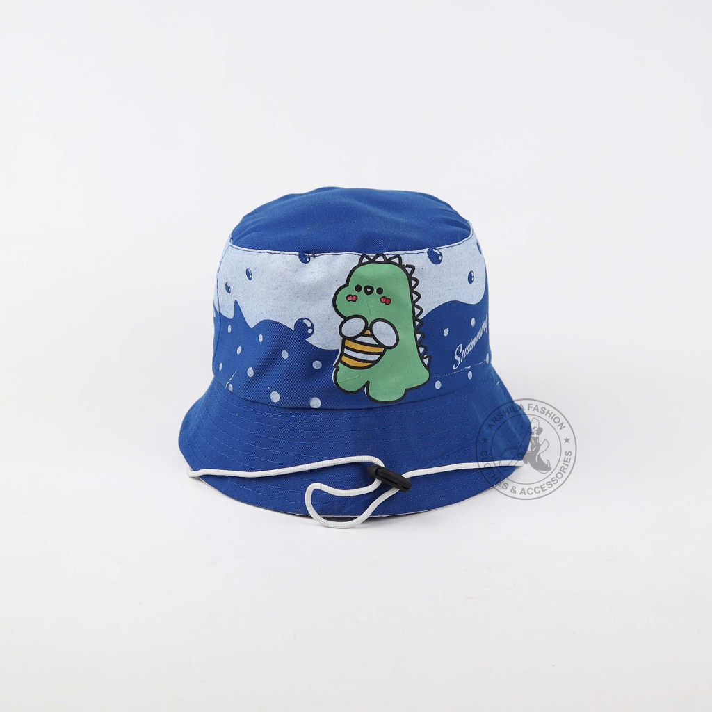 Topi bucket Anak Laki Laki Perempuan sablon Swimming