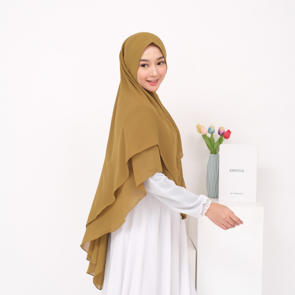 Jilbab Syari Jumbo Jilbab Instan Syari Khimar Instan Syari 2 Layer Ceruty Premium Pet Antem Murah