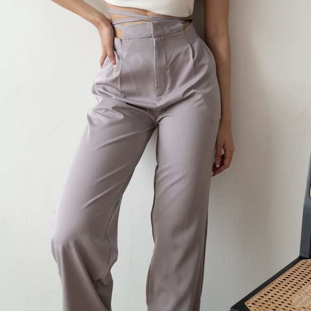 Donna Pants - Celana High Waist - Celana Kantor Panjang - Celana Anti Kusut  - Celana Korea Wanita - Celana Formal / Casual