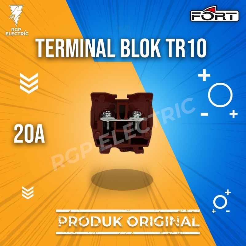 Terminal Block TR-10 Coklat Model Kasuga / TERMINAL BLOCK TR10 FORT