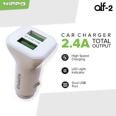 HIPPO CAR CHARGER ALF 2 SDC 2.4A DUALPORT