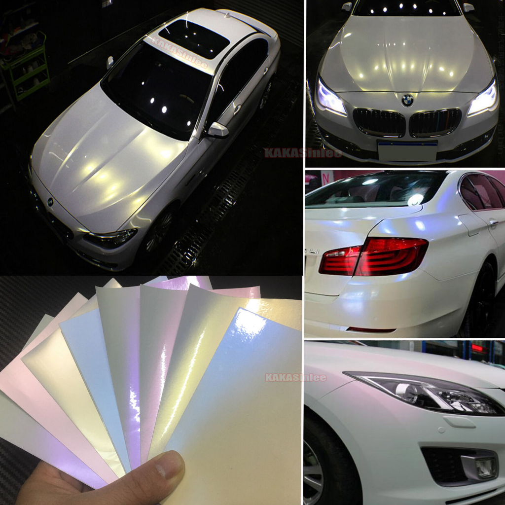 Sticker Super Glossy / Doff Matte Chrome Fanchi Derek ( Putih Bunglon ) Stiker White Cream Pearl Full Body Mobil