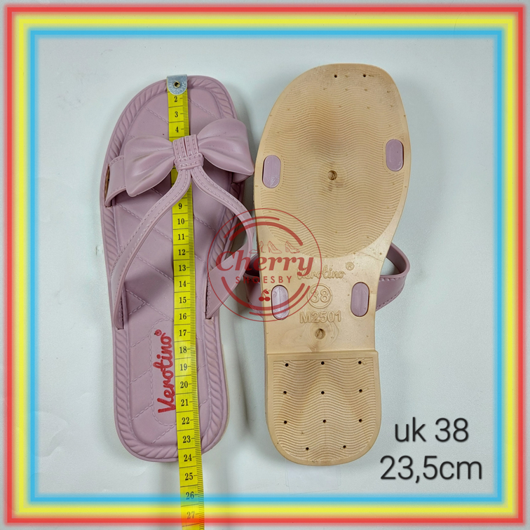 M2501-26 Sandal Selop Karet Wanita Sendal Slop Karet Wanita Motif Pita Verotino