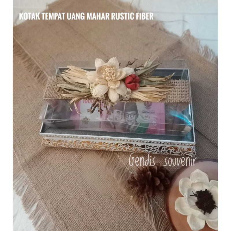 Full set Kotak uang seserahan dan mahar Hiasan Bunga rustic - nampan seserahan