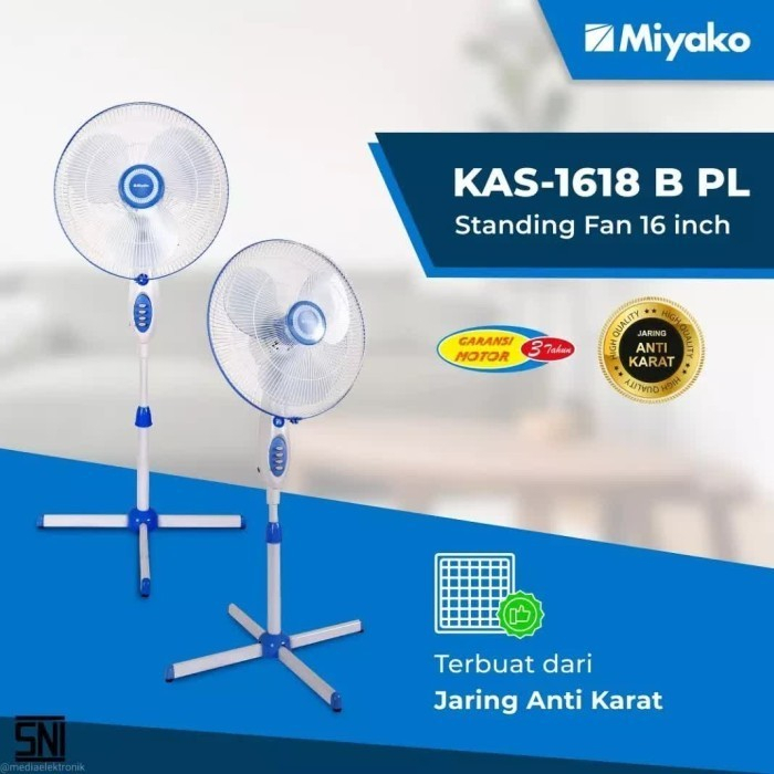 Kipas Angin Miyako KAS 1618 B PL Stand Fan Miyako KAS 1618 B PL KIPAS BERDIRI