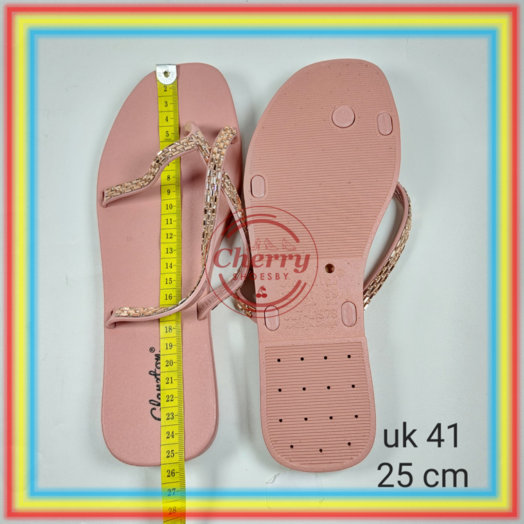 L1978-22 Sendal Jempol Wanita Glanzton Sandal Cewek Tali Kecil Gliter Elegen