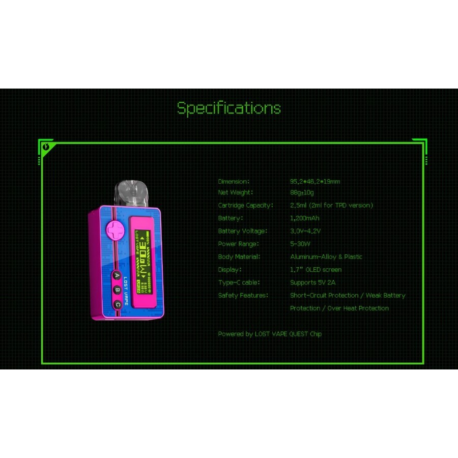 Lost Vape Ursa Pocket 30W 1200mAh Nano Pod Kit Authentic by LostVape - Cyber Elf