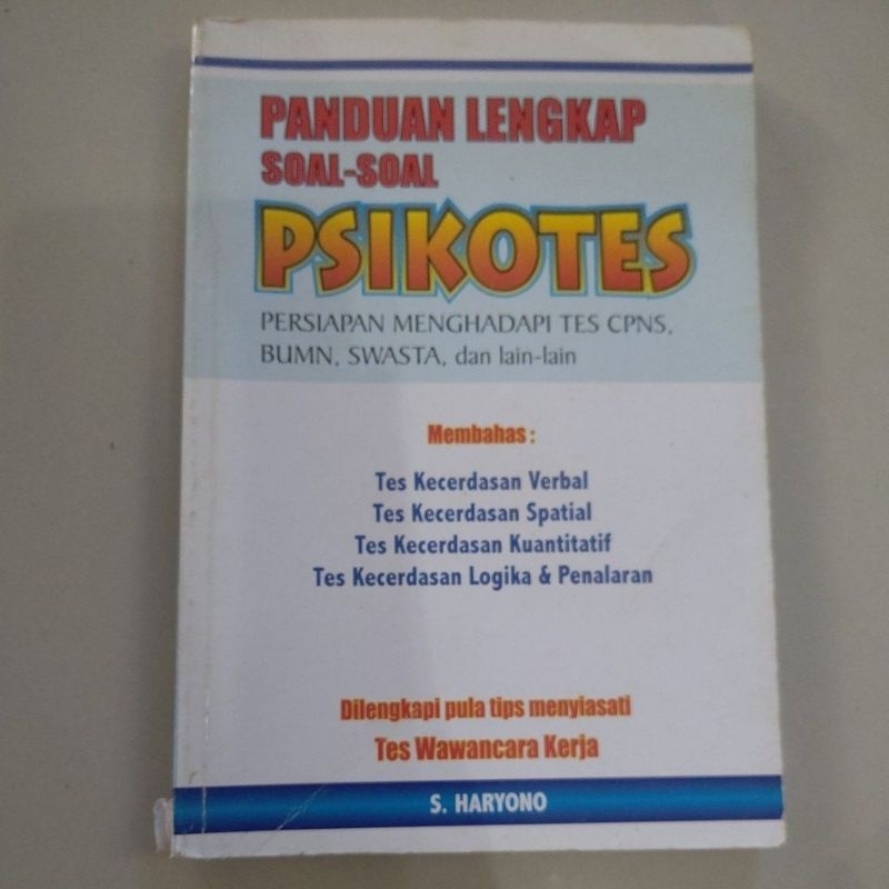 

BUKU PANDUAN SOAL SOAL PSIKOTES