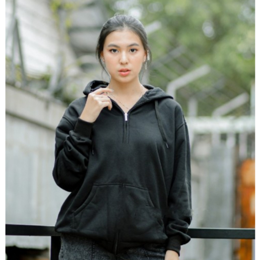 Jaket Halfzip Tracksuit Hoodie Polos Unisex | S low Half Zipper Sweatshirt Basic Premium | Cn Pria