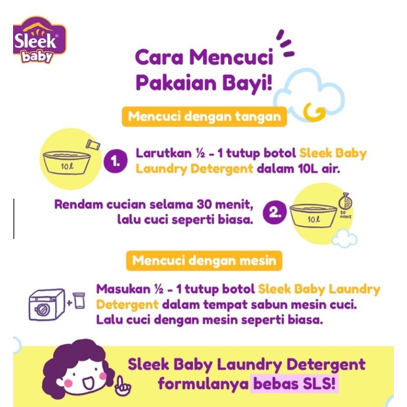 sleek baby laundry detergent 4L//READY STOCK