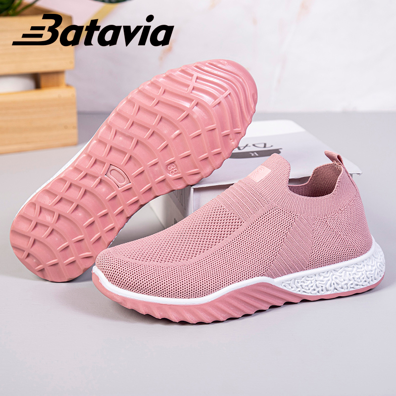 Batavia GROSIR sepatu kanvas wanita rajut sepatu wanita  sepatu tanpa tali hitam Sepatu Wanita Sport Women Sneakers A121