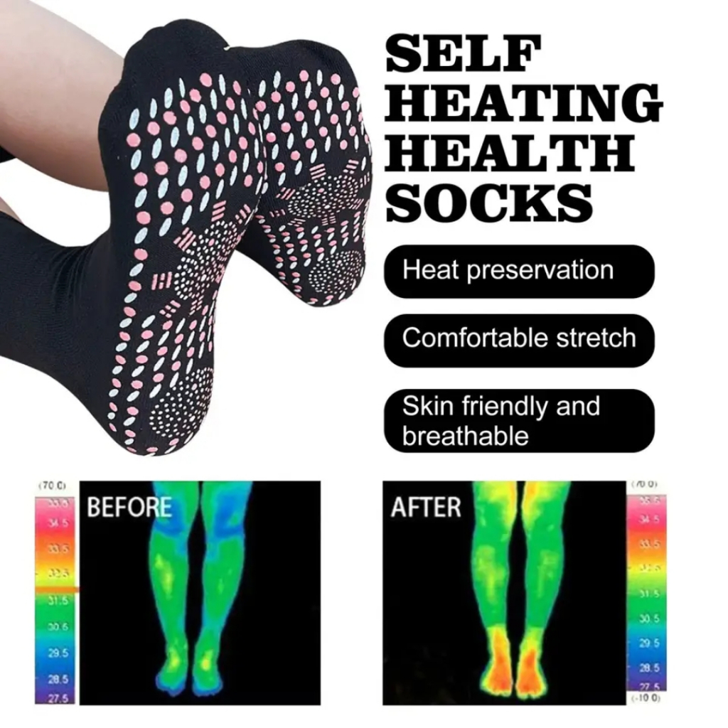 Kaos Kaki Magnet Magnetik Magnetic Terapi Therapy Kesehatan Akupuntur Pelancar Darah Pemanas Penghangat Telapak Kaki Foot Support Tourmaline Massage Socks Anti Pegal Nyeri Kram Dingin Lutut Otot Sendi Kaki Pereda Asam Urat Ampuh Original