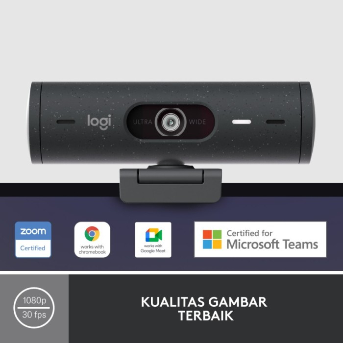 Logitech Brio 500 Webcam FHD HDR 1080P Mikrofon Noise-Cancelling