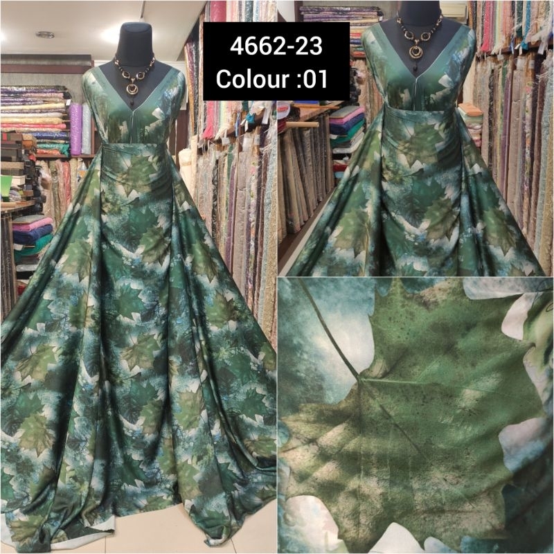 Kain Silky Armany Daun Maple 4662-23 No:01