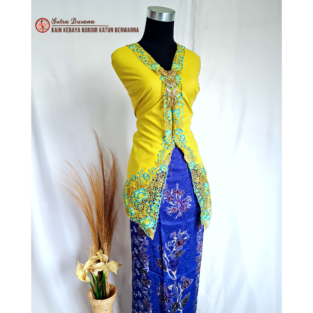 Pusat Bordir Tasikmalaya - Bahan Kebaya Bali Katun Premium Bordir Kebaya Encim Berwarna Inara