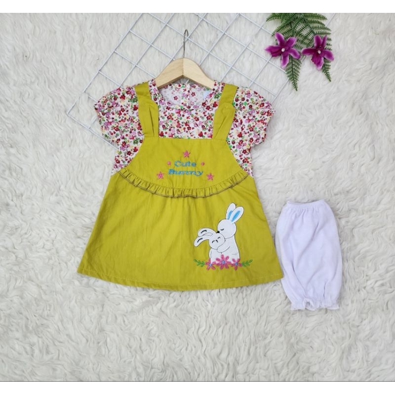 Baju bayi perempuan Set Dress *cute Bunny* baby girl