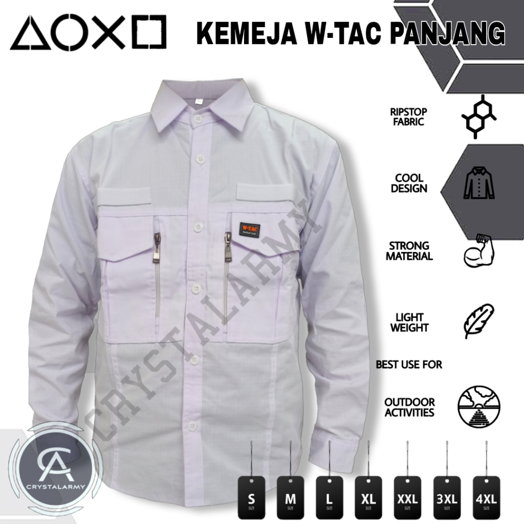 Kemeja Tactical W-TAC tangan Panjang Big Size/Baju Tactical/kemeja Lapangan PDL