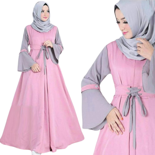 Baju muslim dress maxi maxy Gamis syari harga grosir Wolycrepe busana muslim wanita Moscrepe murah