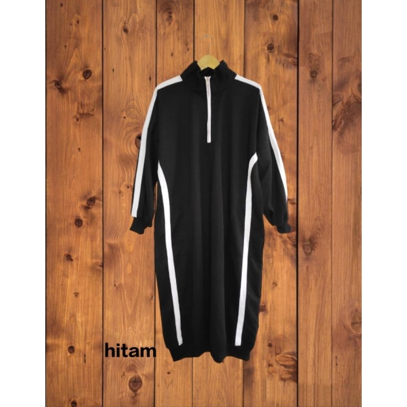 long sweater Streep zip up Korean style