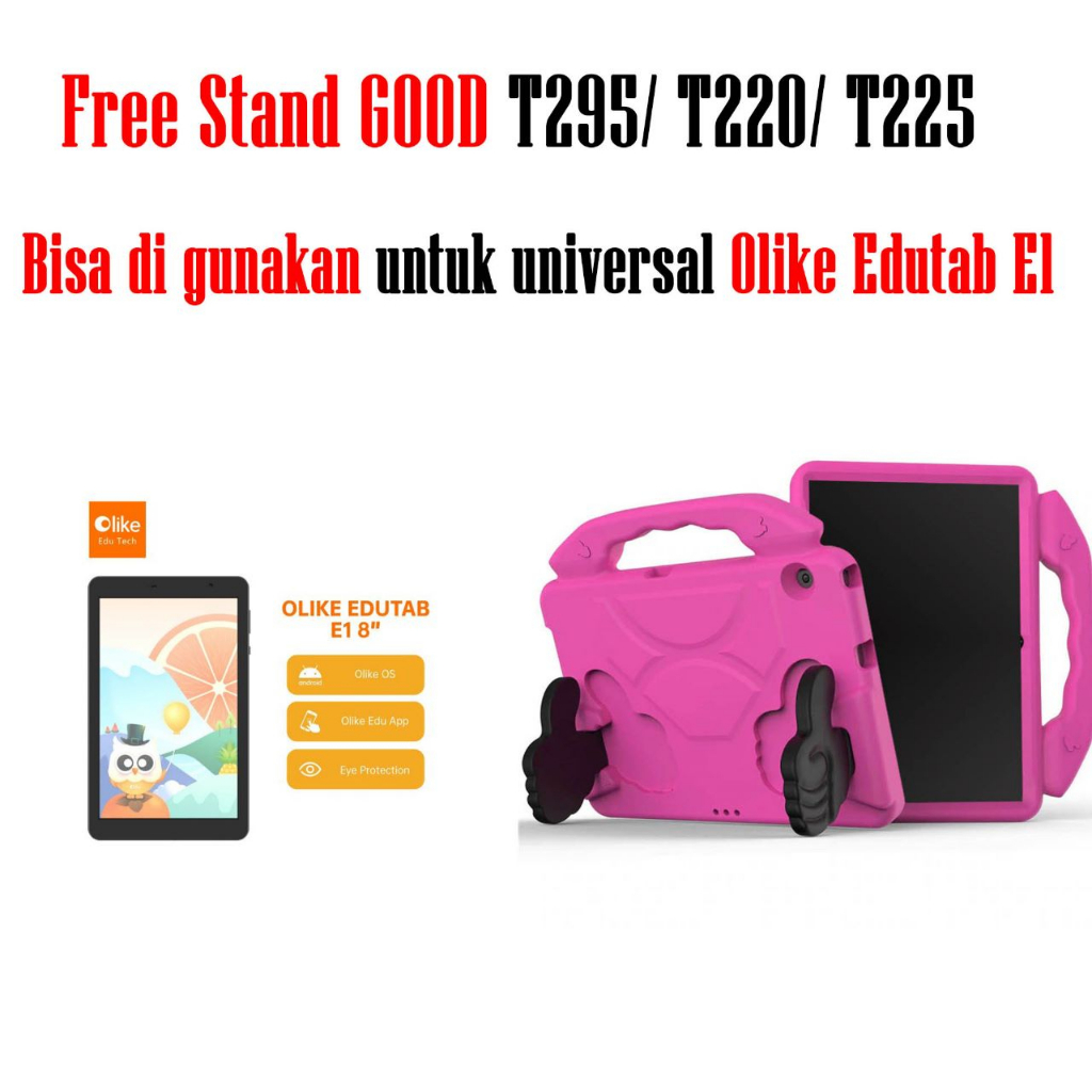 Casing Samsung Galaxy Tab T295/ A7 Lite T220/ T225/ Olike Edutab E1 | T280 Free Standing Good Thumb Hard Case