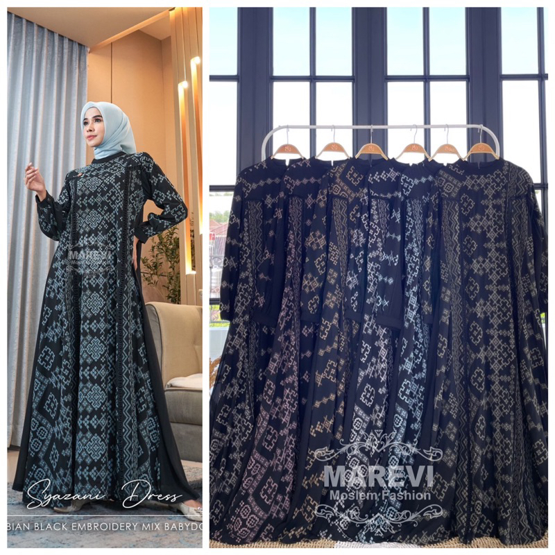 Syazani Dress Gamis Marevi Original Standar Jumbo