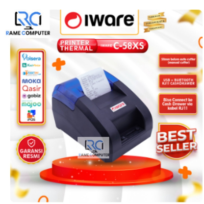 IWARE PRINTER THERMAL KASIR C58XS KONEKSI USB dan Bluetooth 58 MM PPOB POS MOKAPOS GOBIZ PAYTREN