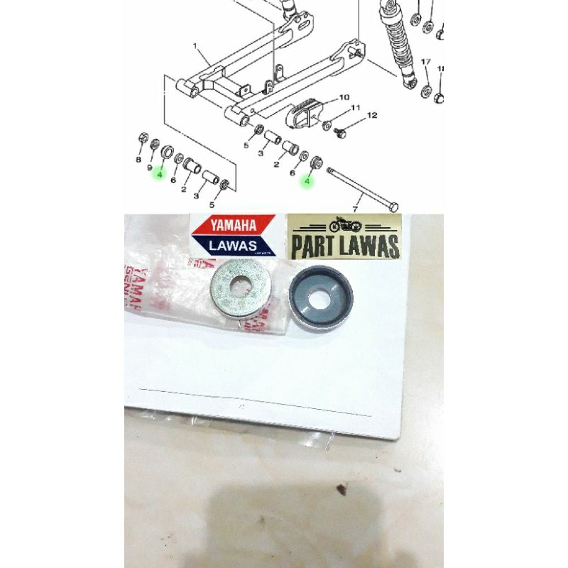 ring bosh bos spacer swing arm sasis cover thrust rx king rxk rxs yt rxr rx100 fizr f1zr original 3k