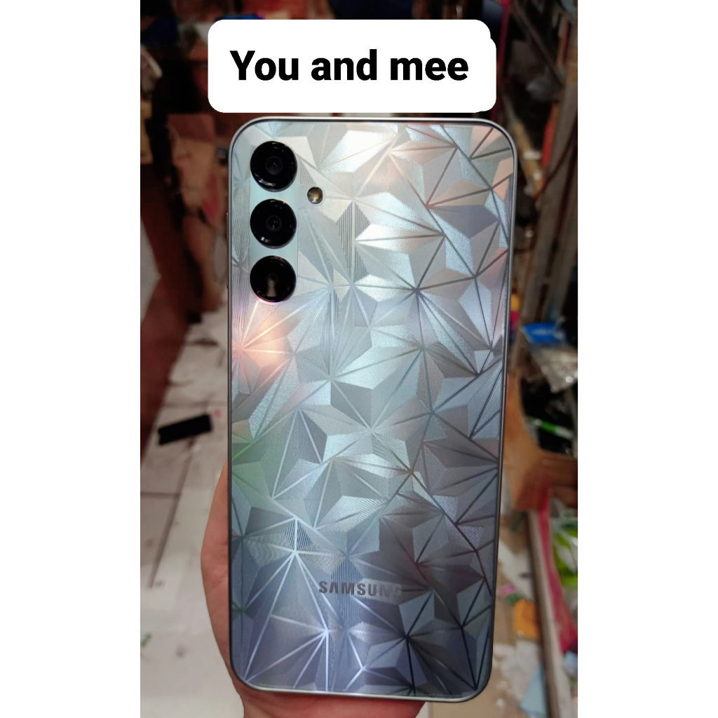 2023 !! 3D Skin DIAMOND Sticker Samsung A24 A54 5G A34 5G A14 5G M14 Garskin Stiker Diamond Anti Jamur Back Belakang A Gores Full Cover Bening Clear Putih Transparent Transparant Transparan White Model Embos Motif Daimond Diamonds Diamond 4D 4G S A 24 34