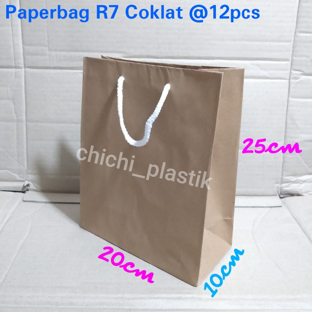 Isi 12pc Paperbag R7 polos lusinan / tas kertas motif batik 20 x 25 / tas kertas batik / paperbag