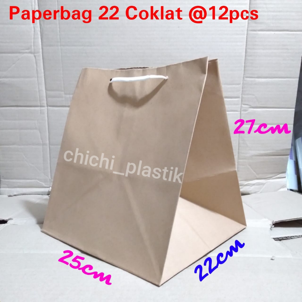 Isi 12pc Paperbag dos nasi 22 polos lusinan / tas kertas motif batik 22 x 22 / tas kertas batik /